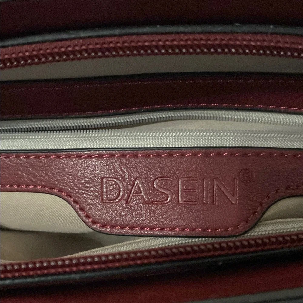 Structured Burgundy Satchel with Top Handles